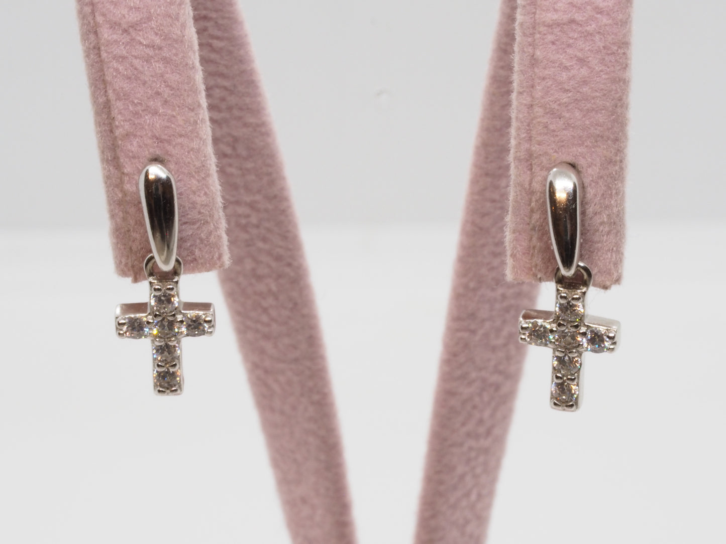GIOIA BIJOUX | ORECCHINI CROCE BIANCA ARGENTO