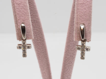 GIOIA BIJOUX | ORECCHINI CROCE BIANCA ARGENTO
