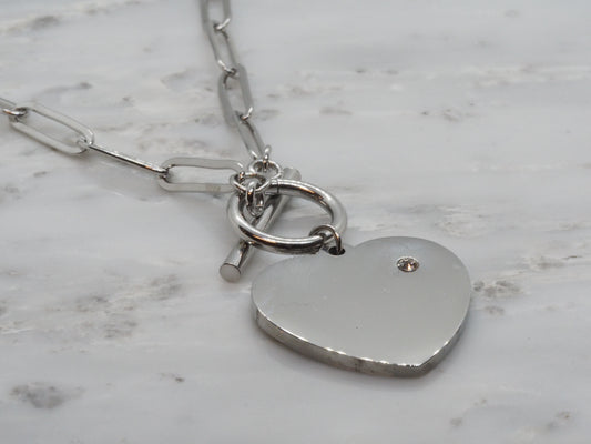GIOIA BIJOUX | COLLANA CATENA CUORE ACCIAIO